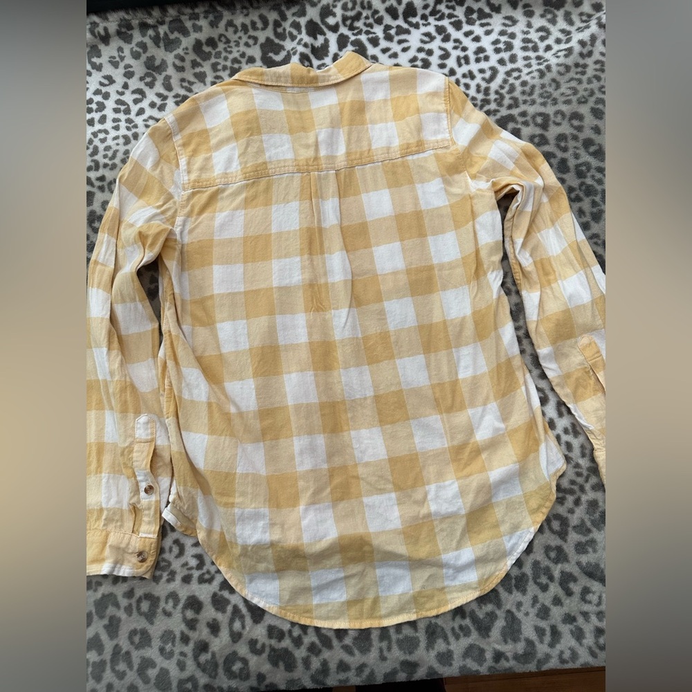 Abercrombie & Fitch Plaid Button Up Shirt in Yellow Size Medium Women’s - Picture 8 of 14